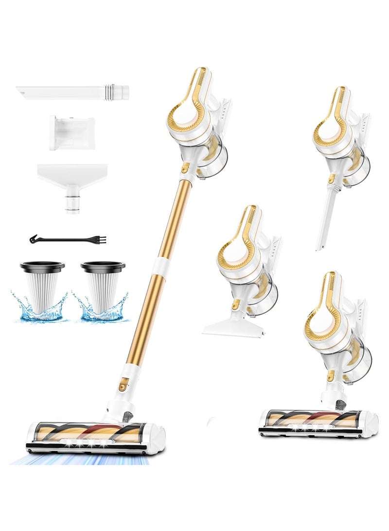 SINCHER مكنسة كهربائية لاسلكية، شفط قوي 25Kpa، بطارية قابلة للفصل تعمل لمدة 45 دقيقة، 3 أوضاع طاقة وشاشة LED، مثالية للمنزل، السيارة، الأرضيات الصلبة، السجاد، شعر الحيوانات الأليفة - Image 1