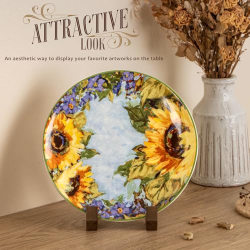 ANBOXIT Plate Display Stand, 6 Inch Plate Holder for Displaying, Decorative Picture Frame Dish Photo Plaque Platter Wood Stand - Image 2