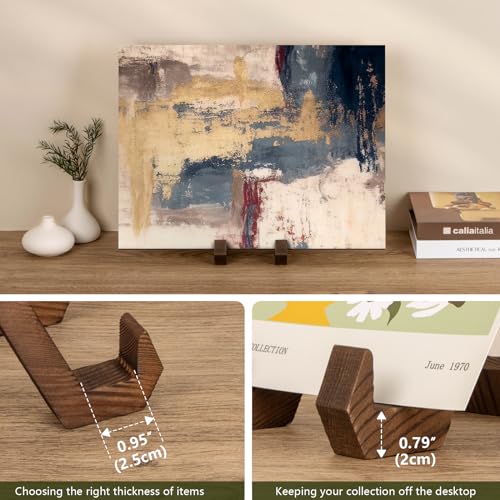 ANBOXIT Plate Display Stand, 6 Inch Plate Holder for Displaying, Decorative Picture Frame Dish Photo Plaque Platter Wood Stand - Image 4
