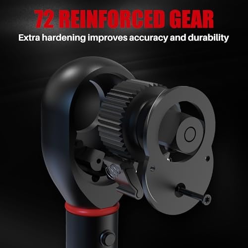 XEIMILE 1/4-Inch Drive Click Torque Wrench - 20-240 In-Lb/2.3-27.1 Nm, Dual-Direction Adjustable 72 Tooth Torque Wrench with Dual Range Scales, High 3% Precision for Bike, Motorcycle and Car Repair - Image 5