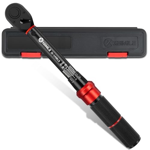 XEIMILE 1/4-Inch Drive Click Torque Wrench - 20-240 In-Lb/2.3-27.1 Nm, Dual-Direction Adjustable 72 Tooth Torque Wrench with Dual Range Scales, High 3% Precision for Bike, Motorcycle and Car Repair - Image 1