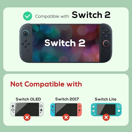 TIKOdirect Protective Case for Switch 2, Hard PC Shell and Soft TPU Joy-Con Grip, Slim Dockable Cover Case with Cute Pattern, Anti-Scratch and Shock-Absorption Design Cover Skin for Switch 2, Flower - Image 4