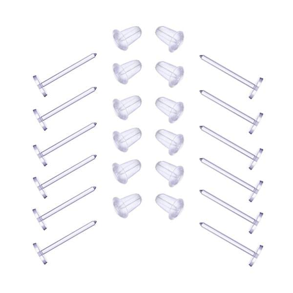 Elfstone 3mm Invisible Plastic Earrings Blank Pins Stud Tiny Head Findings DIY Supplies 200 pieces100 Pairs