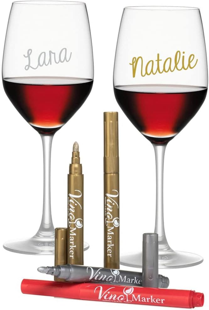 Lavley Vino Marker Wine Pens - Washable drink markers - Fun party favors for wine tastings, holidays, home bar or bachelorette events - Image 2