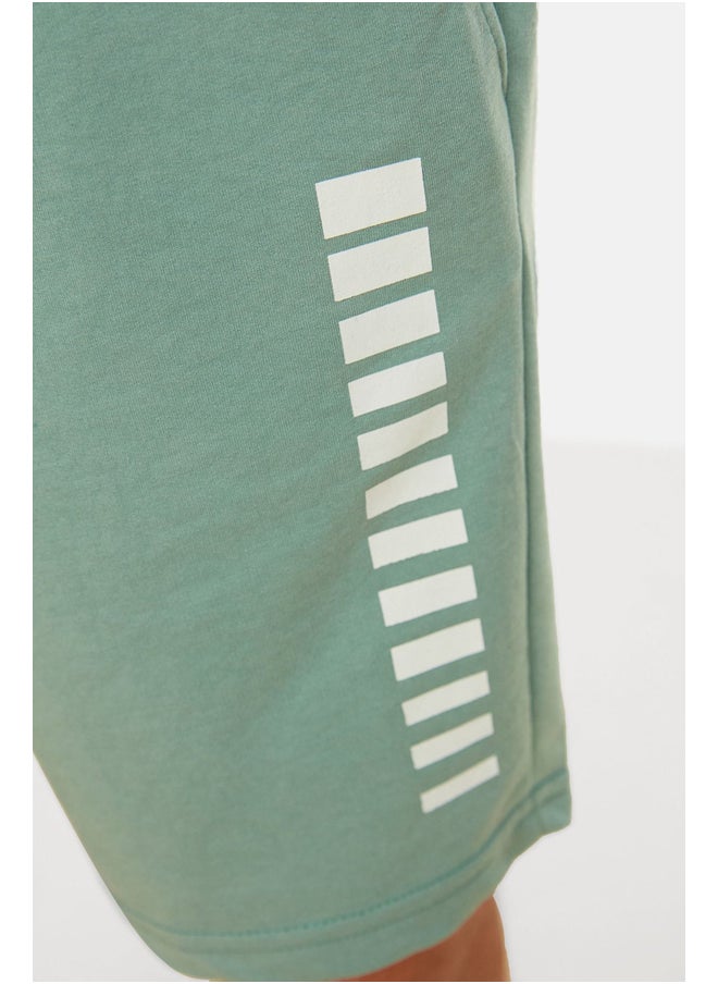 trendyol - Mint Regular Mid-Length Geometric Printed Shorts TMNSS21SR0137 - Image 1