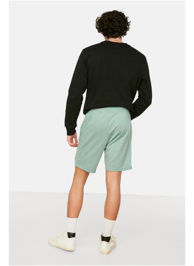 trendyol - Mint Regular Mid-Length Geometric Printed Shorts TMNSS21SR0137 - Image 1