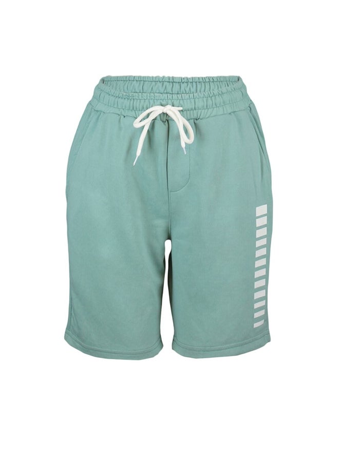 trendyol - Mint Regular Mid-Length Geometric Printed Shorts TMNSS21SR0137 - Image 1