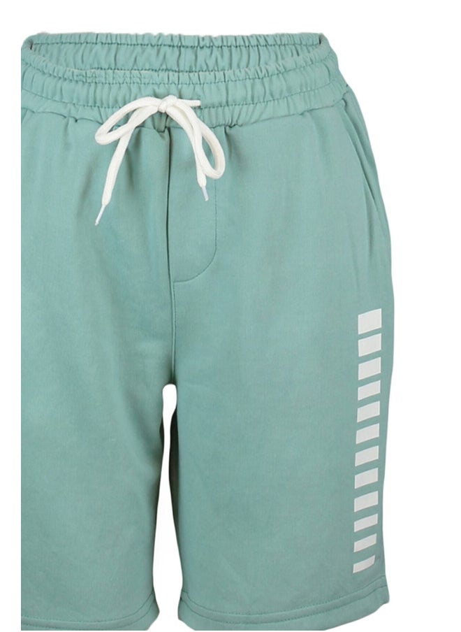 trendyol - Mint Regular Mid-Length Geometric Printed Shorts TMNSS21SR0137 - Image 1