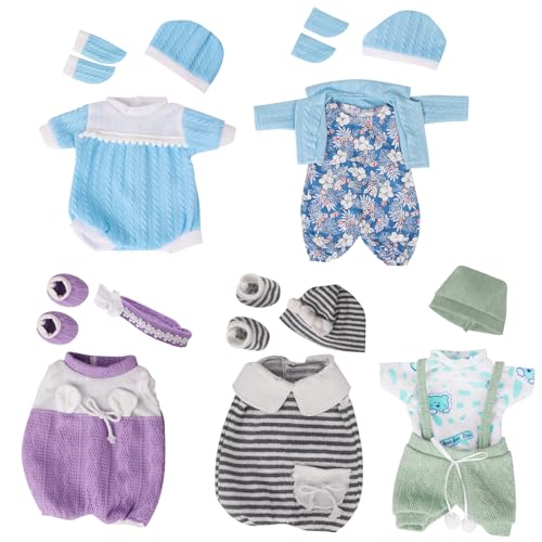 ARTST Baby Doll Clothes12 inch Doll Clothing for Baby Alive 5 Set Knitted Outfit Accessories for 1012 inch Girls Boys - Image 1