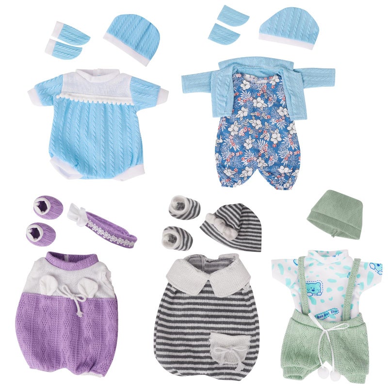 ARTST Baby Doll Clothes12 inch Doll Clothing for Baby Alive 5 Set Knitted Outfit Accessories for 1012 inch Girls Boys - Image 3