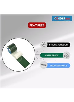 KEDER MAX KEDER MAX Waterproof Repair Tape 10m Tarpaulin Tape Strong Waterproof Tapes SelfAdhesive UVResistant for Quick Fixes Leakage Repair Tapes for Holes Tears Tarp Patch 95cm x 10m Green  - Image 3