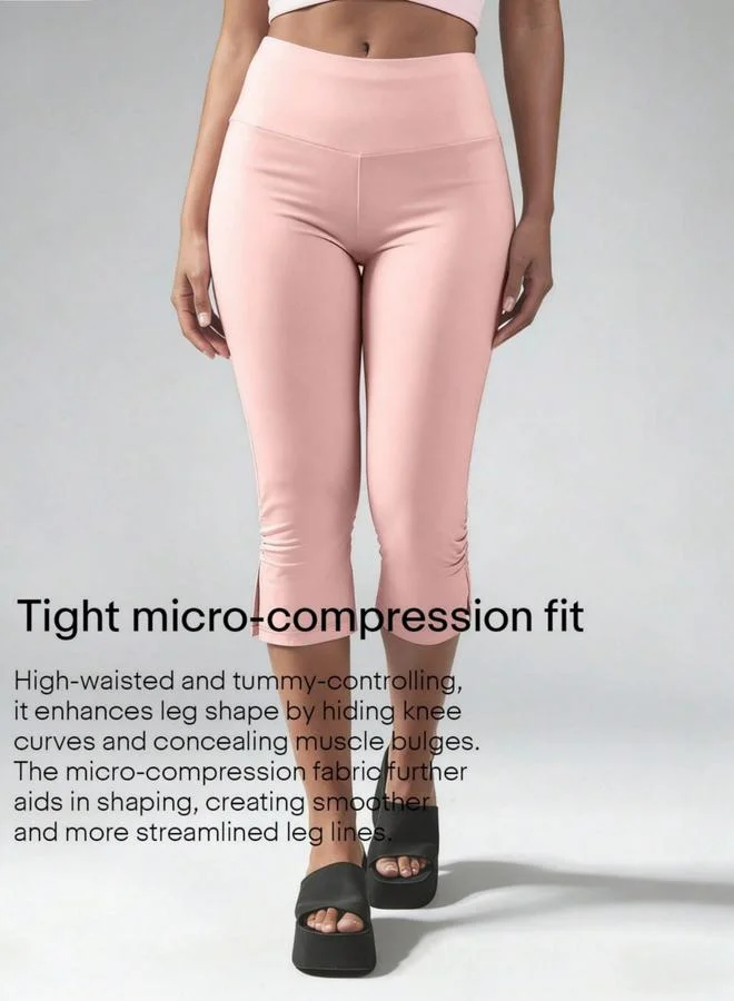 Take Two Pink High-Waisted Micro-Compression Capris