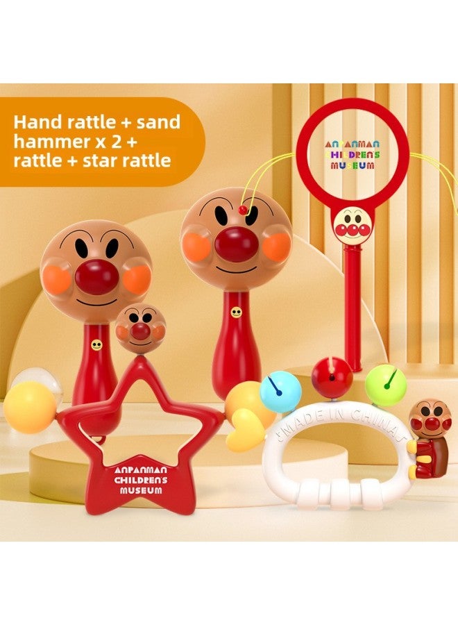 Bread Superman Hammer Baby Handbell 0-1 Year Old To 3 Months 6 Baby Toy Newborn Early Education Grasp Training-Color:Hand Bell 1 Sand Hammer 2 Rattle 1 Star Bell 1 - Image 1