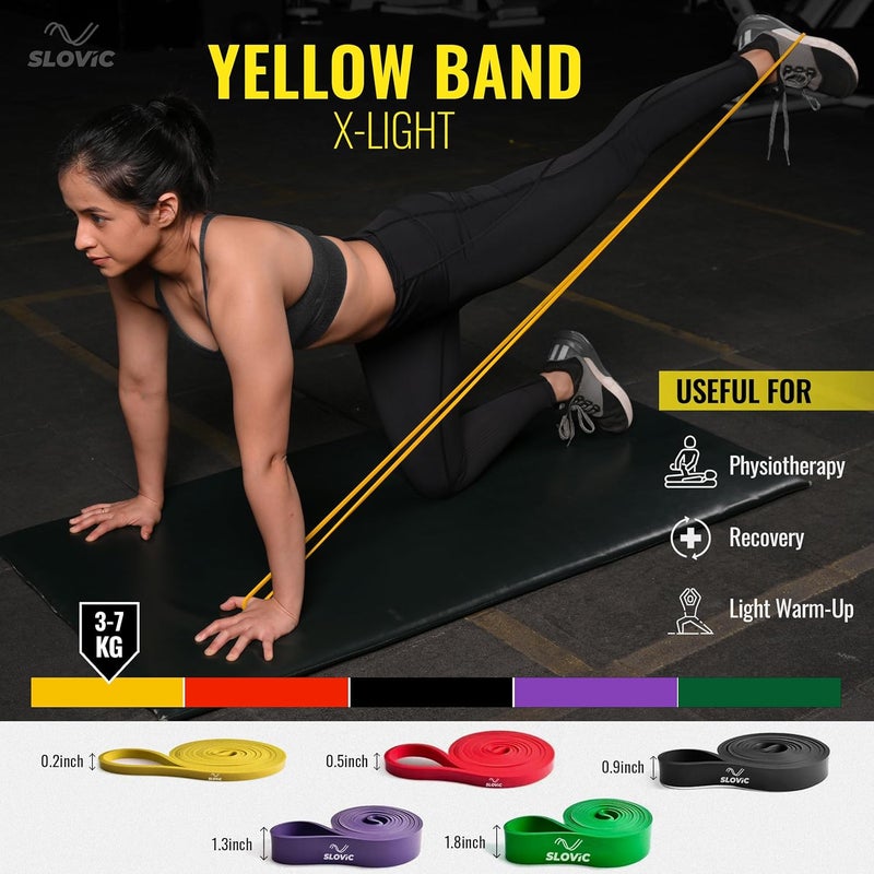 SLOVIC Resistance Band for Workout [Upto 5 KG] | Latex Free Resistance Band Set for Excercise & Stretching | Gym Equipment for Home Workout | Ideal for | Ideal for Men & Women - Image 2