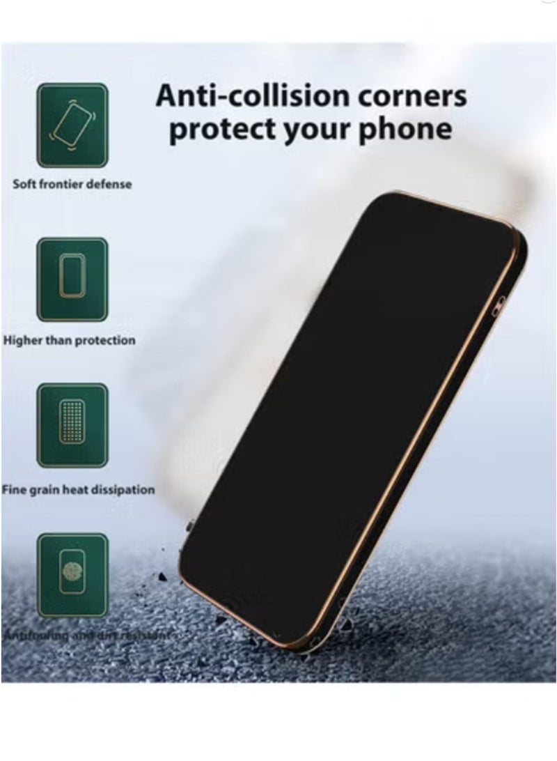 SanHu for Samsung Galaxy A07 Case, Plating Soft Back Cover, Raised Full Camera Protection, Slim Thin TPU Mobile Phone Case for Samsung Galaxy A07, Black - Image 2