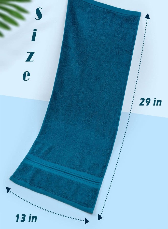 Cleanbear Cotton Hand Towel Thick Bathroom Hand Towels - 2 Pack (Peacock Blue), 13 x 28 Inches - Image 4