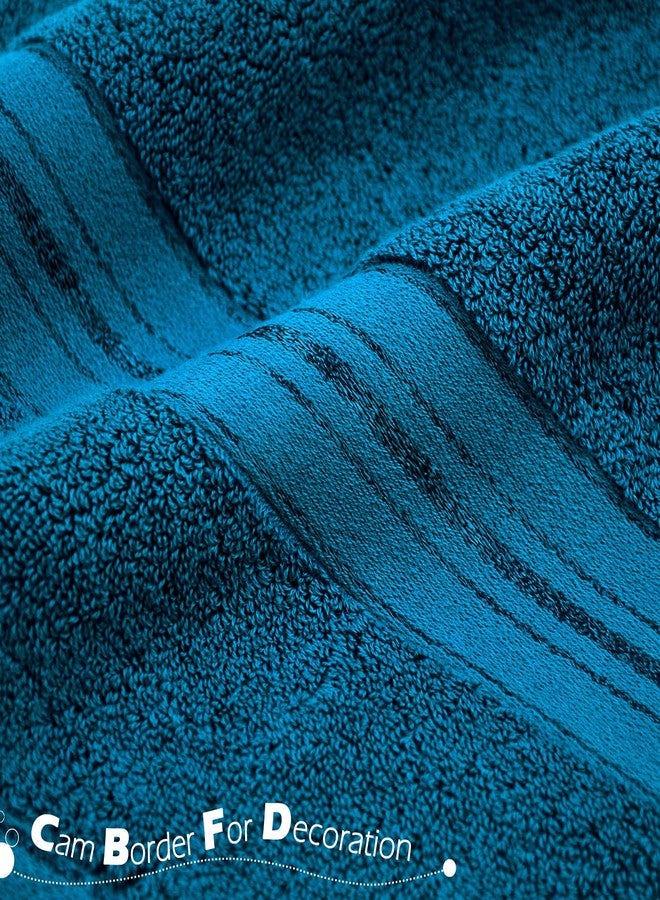 Cleanbear Cotton Hand Towel Thick Bathroom Hand Towels - 2 Pack (Peacock Blue), 13 x 28 Inches - Image 5