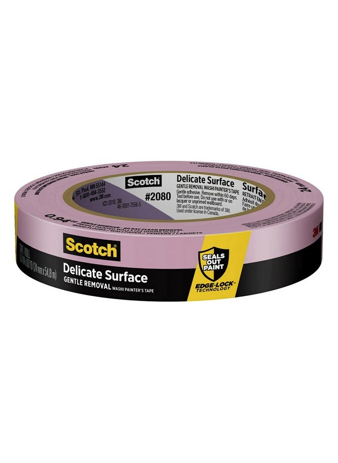 Scotch  Delicate Surfaces Painters Tape, 0.94 In X 60 Yd, Damage-Free Painting Prep, Protect Delicate Surfaces, Uv & Sunlight Resistant, Solvent-Free Adhesive, Indoor Masking Tape, 1 Roll (2080El-24E)  - Image 1