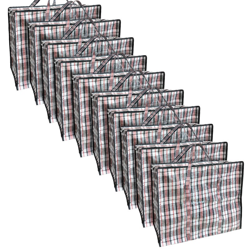ANSIO Large Laundry Bags Pack of 10 Storage Bags Reusable Laundry Bags with Zips Ideal for Moving House Clothing  Wardrobe Storage 60L x 25W x 50H cm