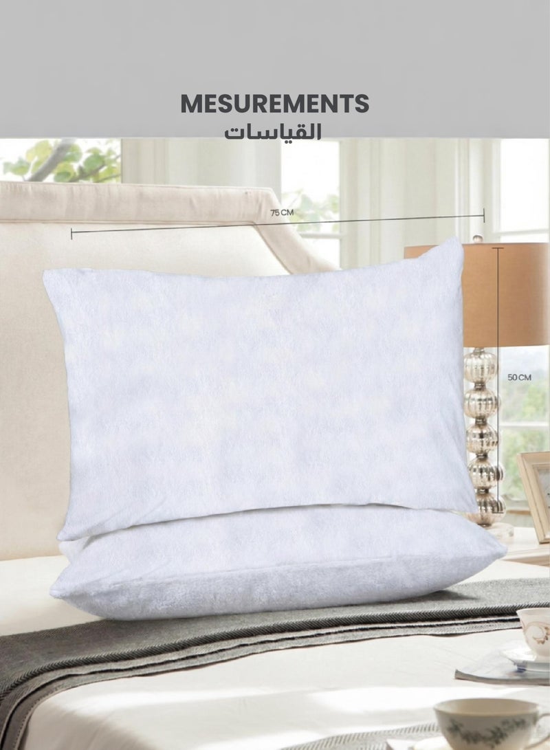 كوتون هوم Cotton Home® Coral Fleece 100٪ واقي وسادة مقاوم للماء بسحاب مقاس قياسي 50 × 75 سم، 20 × 60 بوصة، غطاء وسادة مقاوم لحشرات السرير، عبوة بيضاء مضادة للحساسية 2 - Image 3