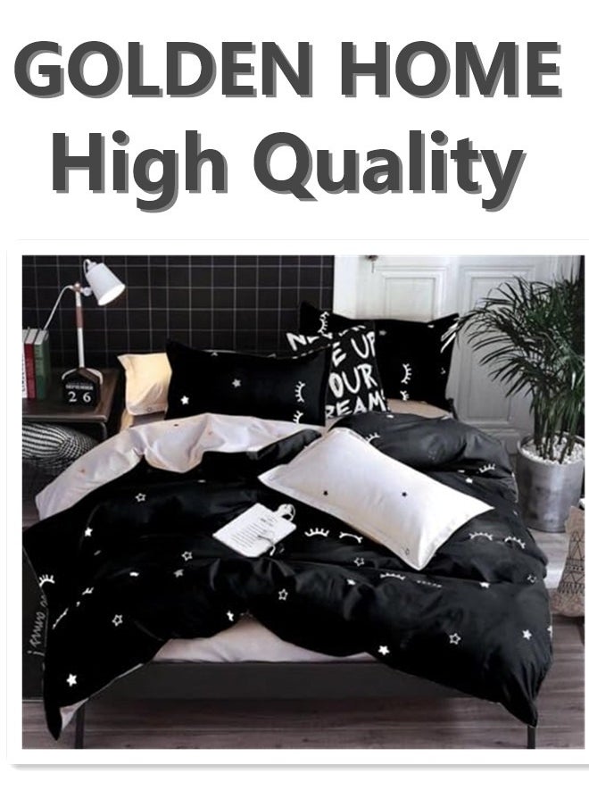 GOLDEN HOME 6 Piece King/Queen/Single size,  duvet cover set. set includes 1 Comforter Cover, 1 Fitted Bedsheet, 4 Pillowcases  - Image 1