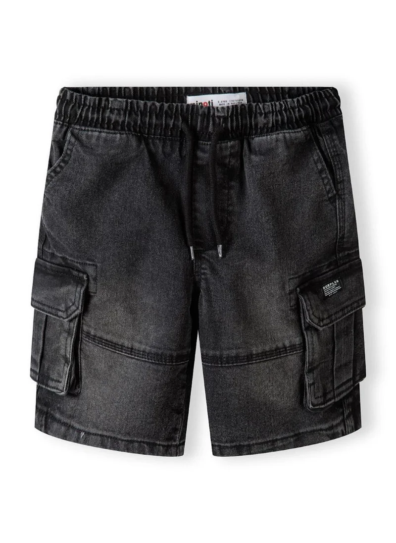 مينوتي Teen Boys Denim Cargo Shorts with Drawcord