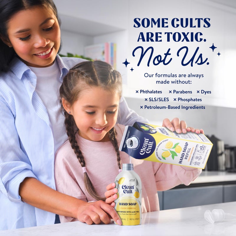 Cleancult - Lemon Verbena - Moisturizing Liquid Hand Soap - Refillable Aluminum Bottle - Made with Aloe Vera - Nourishes & Moisturizes Dry & Sensitive Skin - 12 oz - 1 Pack - Image 4