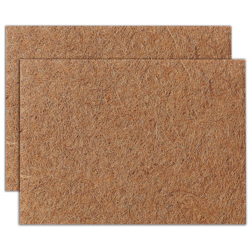 MAXPACE Natural Coconut Coir Liner Sheets - 14x11inch 2 Pcs Coco Fiber for Plant, Planter, Window Basket, Garden Decoration, and Pet Reptile Carpet or Mat - Image 1