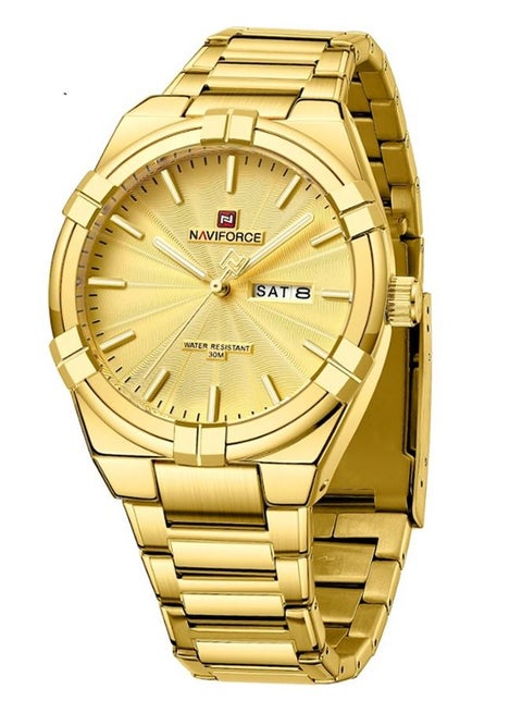 Men's Water Resistant Analog Wrist Watch NF9218 Gold