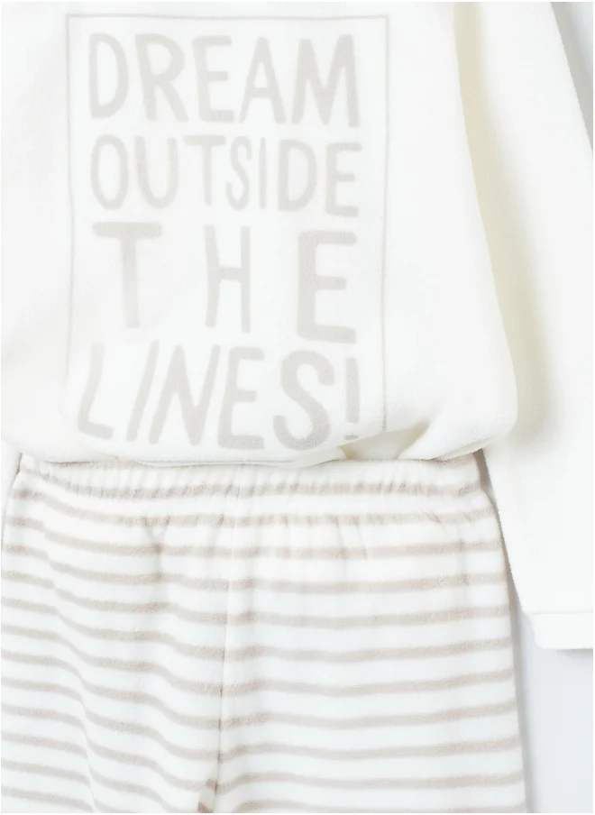 Ovs Ovs Girls Slogan And Stripe Pyjama Set
