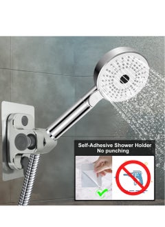 Excefore Shower Head Holder, 2 Pack Strong Adhesive Waterproof Handheld Shower Holder, Adjustable Shower Head Holder, Silver  - Image 4