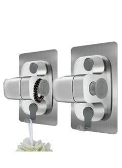 Excefore Shower Head Holder, 2 Pack Strong Adhesive Waterproof Handheld Shower Holder, Adjustable Shower Head Holder, Silver  - Image 1
