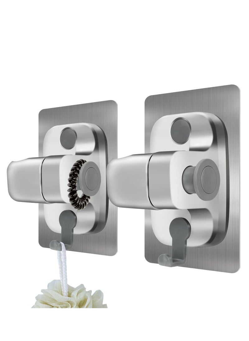 Excefore Shower Head Holder, 2 Pack Strong Adhesive Waterproof Handheld Shower Holder, Adjustable Shower Head Holder, Silver  - Image 1