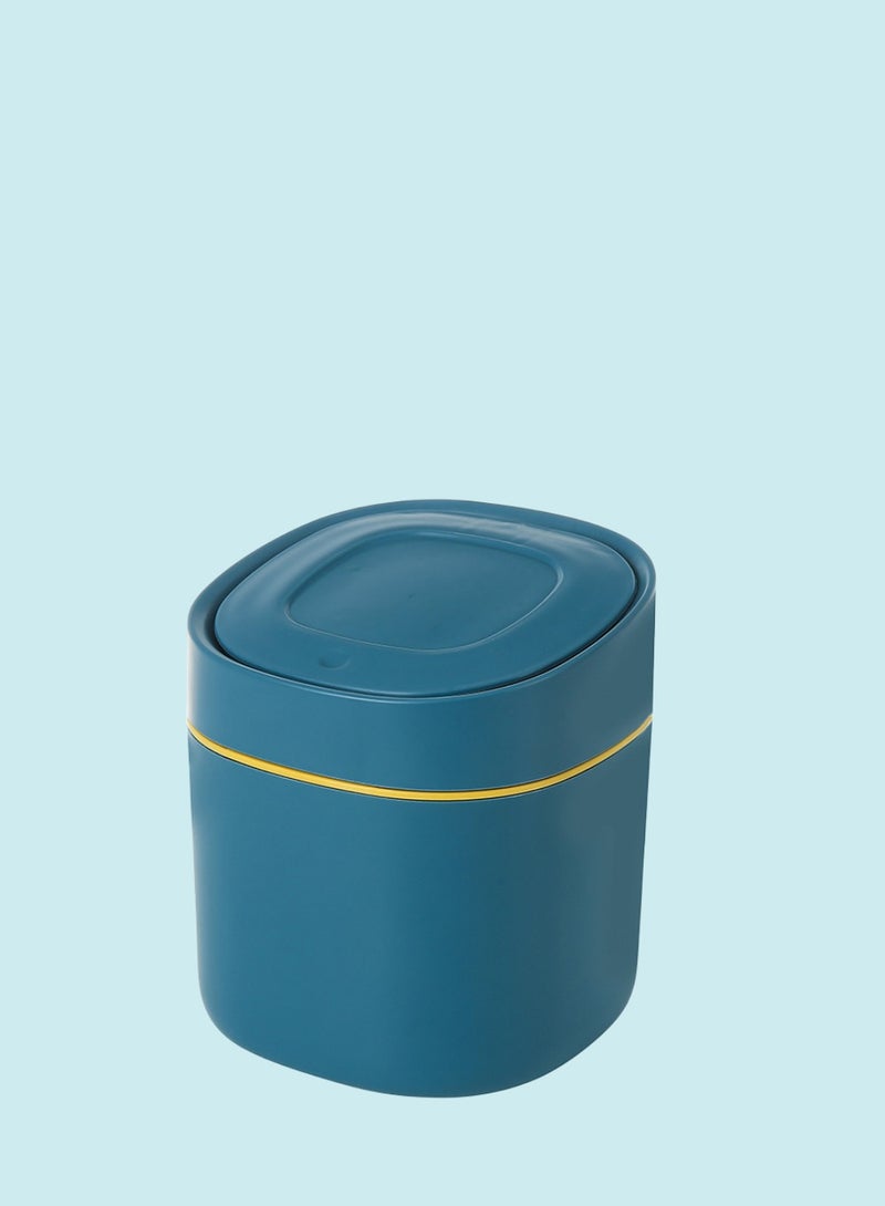 Beautiful Mini Desktop Trash Can, Household Desk Wastebasket With Lid For Storage Of Sundries And Cleaning Tube - Image 1