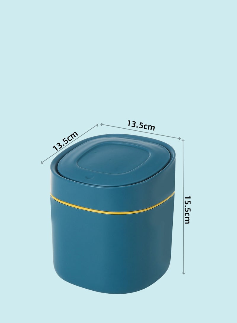 Beautiful Mini Desktop Trash Can, Household Desk Wastebasket With Lid For Storage Of Sundries And Cleaning Tube - Image 2