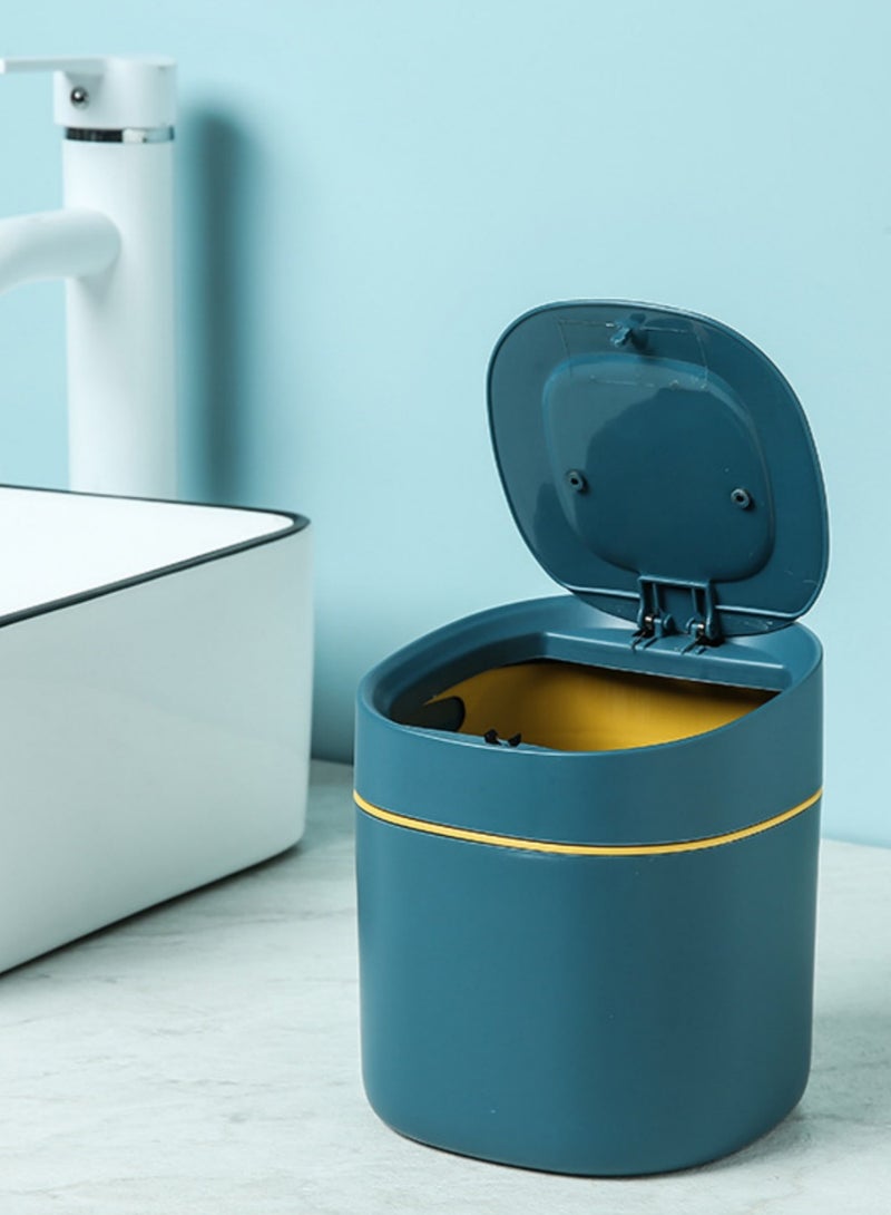 Beautiful Mini Desktop Trash Can, Household Desk Wastebasket With Lid For Storage Of Sundries And Cleaning Tube - Image 3