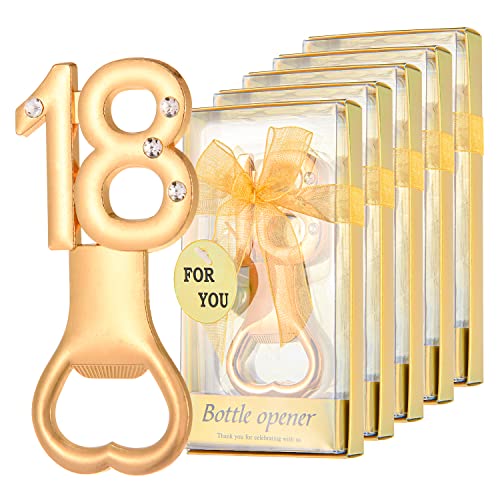 Winocbxt 24 Pieces/Packs 18 Bottle Openers for 18th Birthday Party Favors Wedding Anniversary Gidts Decorations or Souvenirs for Guests with Gift Boxes Party Giveaways for Adults (18) - Image 1