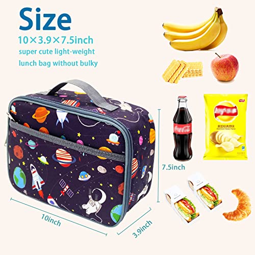 Kulle Lunch Box Kids,Insulated Lunch Bag Boys Back to School,Washable and Reusable Lunch Box for kids,Lunchbox for Office,School,Outdoor(Astronaut) - Image 3