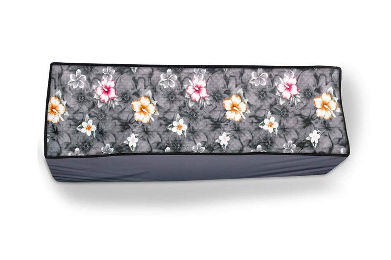 Da Anushi Split Ac Cover Indoor Unit For 2 Ton Capacity Ac, All Weather Polyester Cover / Attractive Digital Prints / Dustproof / Water Resistant Ac Cover (Grey Flower) - Image 4