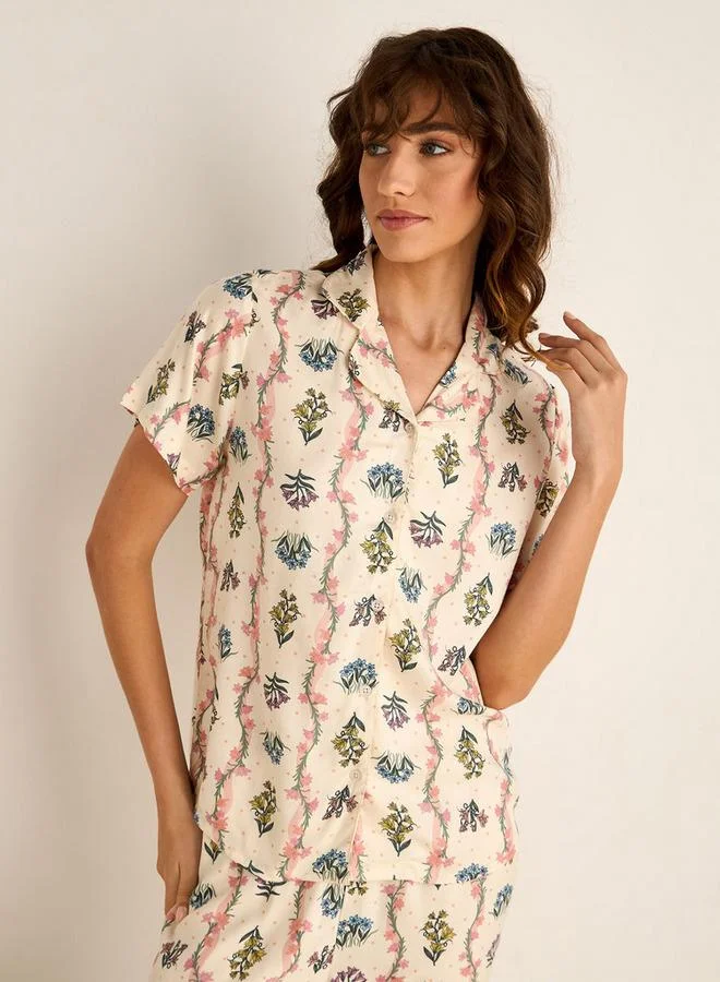 سبلاش فيڤ Pyjama Set Button-Down Shirt & Trousers Viscose