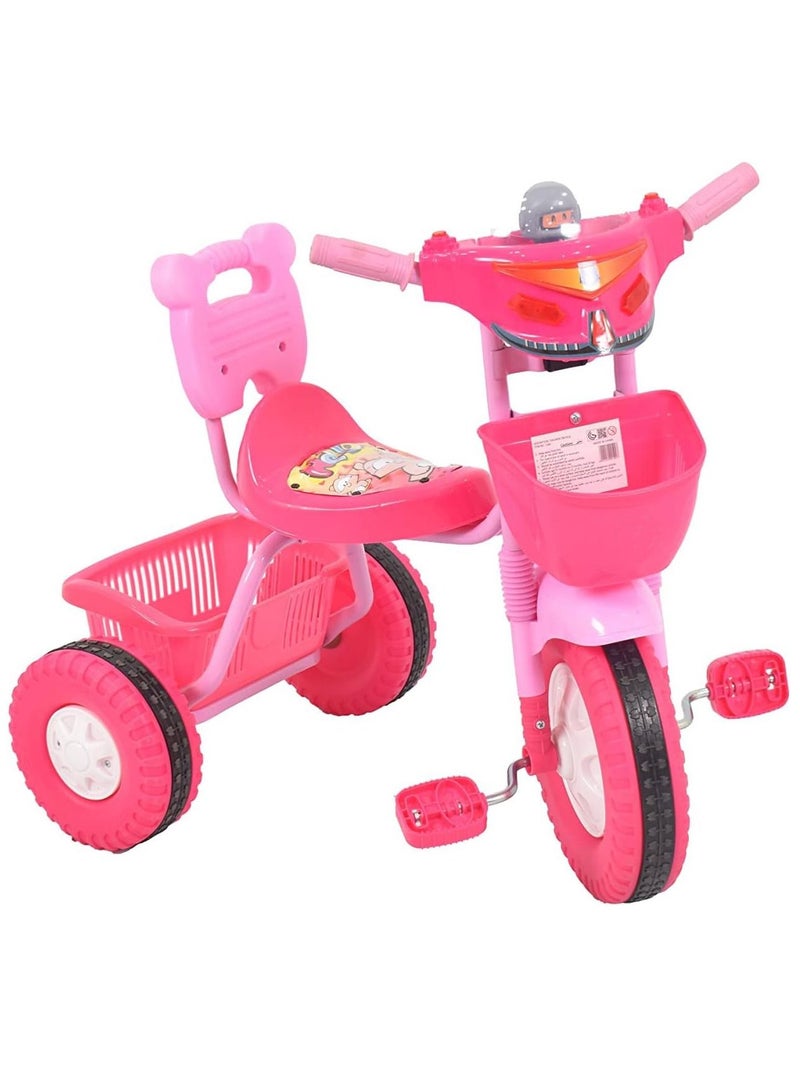 Comfortable Seat Plastic Basket Tricycle With Non-Slip Grips For Kids  - Image 1