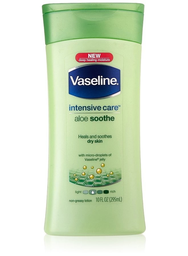 Vaseline Intensive Care Lotion 10 Ounce Aloe Soothe (Dry Skin) (295ml) (3 Pack) - Image 1