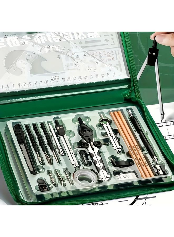 32 Piece Precision Engineering Drawing Tool Set Durable Plastic Structure 3 Sizes - Image 4