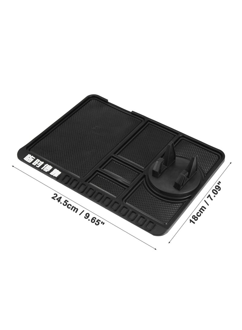 KASTWAVE Non-Slip Car Dashboard Mat Anti-Slip Multifunctional Keys Cell Phone Holder Pad Car Phone Holder Black - Image 4