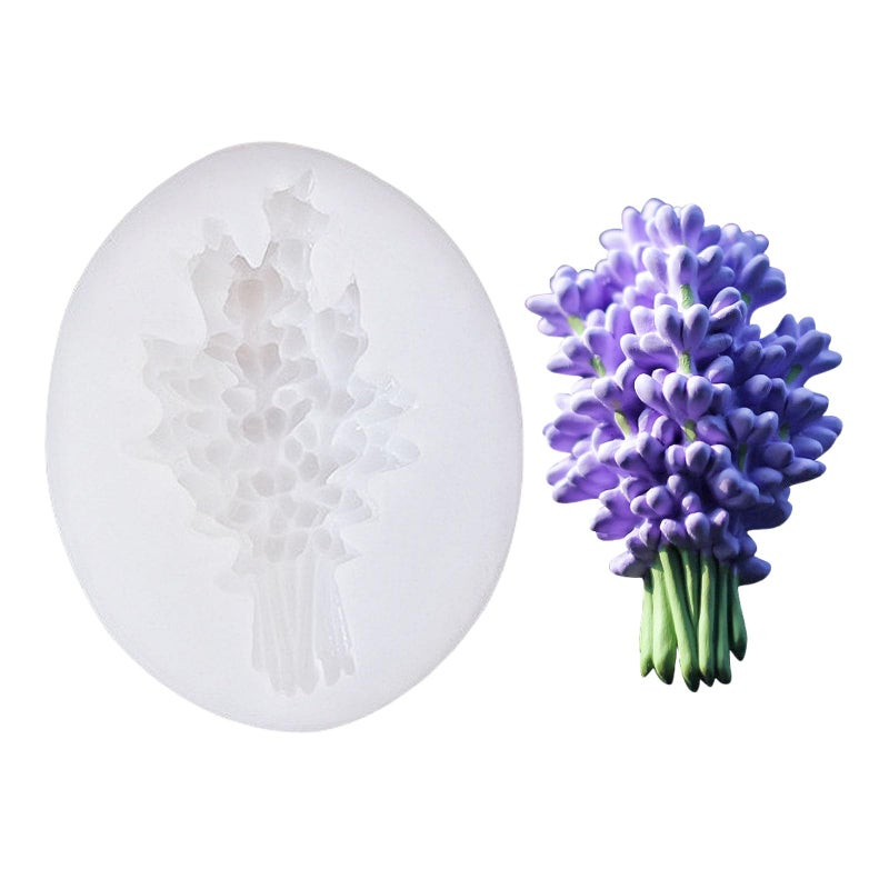 NINEXY 3D Flower Bouquet Candle Soap Silicone Molds Fondant Chocolate Candy Cake Decorating Mould Resin Clay Baking Pastry Tools (Lavender) - Image 1