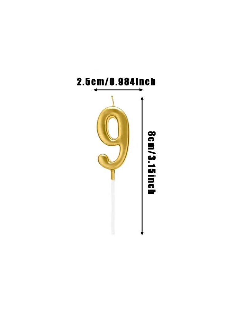 10Pcs Gold Number Candles 0 1 2 3 4 5 6 7 8 9 Birthday Candles for Cake Decorations Party Wedding Anniversary Celebration Supplies Men Women - Image 2