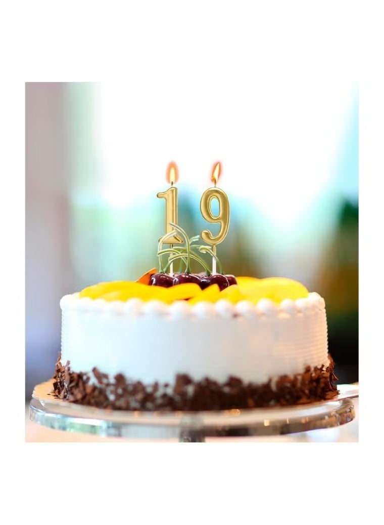 10Pcs Gold Number Candles 0 1 2 3 4 5 6 7 8 9 Birthday Candles for Cake Decorations Party Wedding Anniversary Celebration Supplies Men Women - Image 3