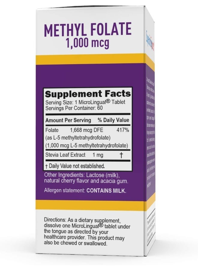 Superior Source Methylfolate 5-Mthf 1000 Mcg, Quick Dissolve Sublingual Tablets - Image 4