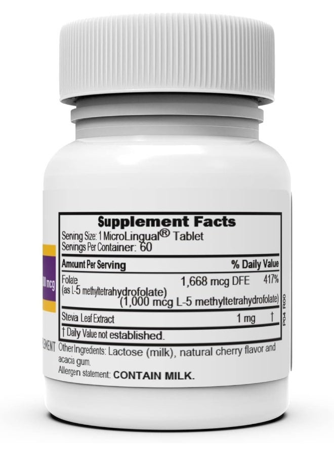 Superior Source Methylfolate 5-Mthf 1000 Mcg, Quick Dissolve Sublingual Tablets - Image 2