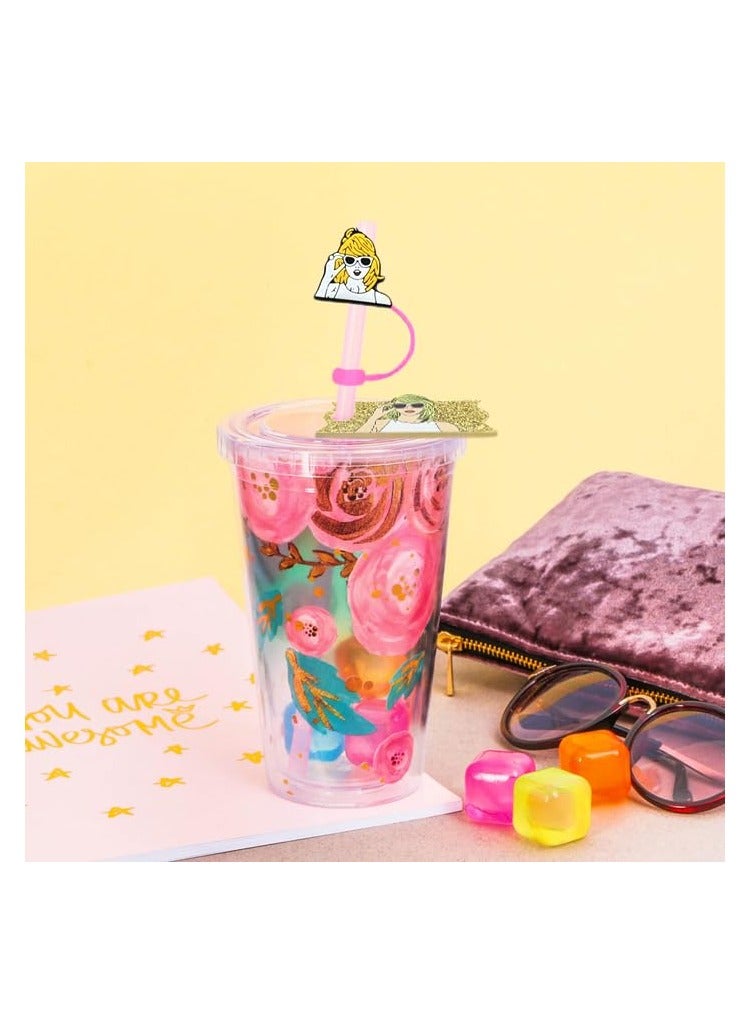 SYOSI مجموعة أغطية قش السيليكون لستينلي، 10 مم غطاء قش بموضوع الفنان الموسيقي، زينة حفلة بموضوع الكرتون، زينة هدايا الحفلات، ملحقات أكواب السيليكون المتعددة الاستخدامات - Image 5